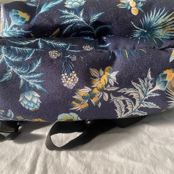 VANS Off The Wall Floral Print Backpack Double Straps Multi Pockets Blue - Picture 3 of 7